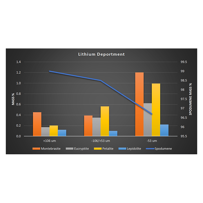 lithium deportment by TIMA analysis