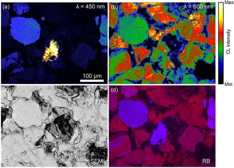 Cathodoluminescence intensity map generated using the DELMIC SPARC CL system