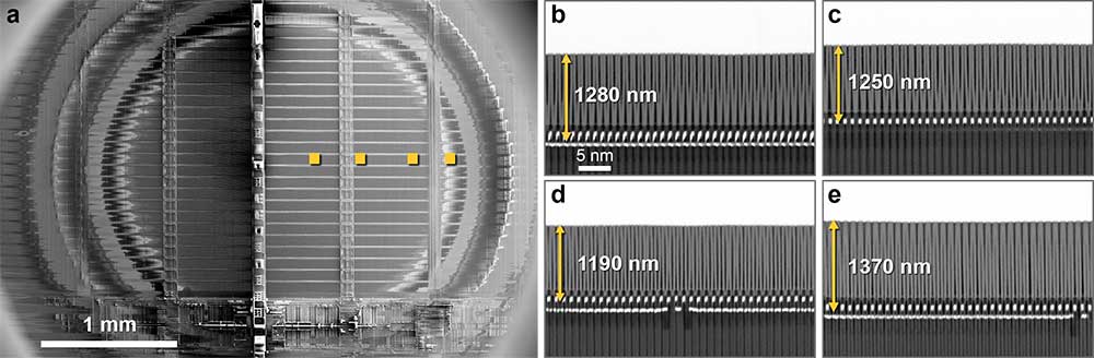 SEM image of semicinductor Device Delayering of a 2mm dia area achieved using a Fischione Instruments Model 1062 TrionMill